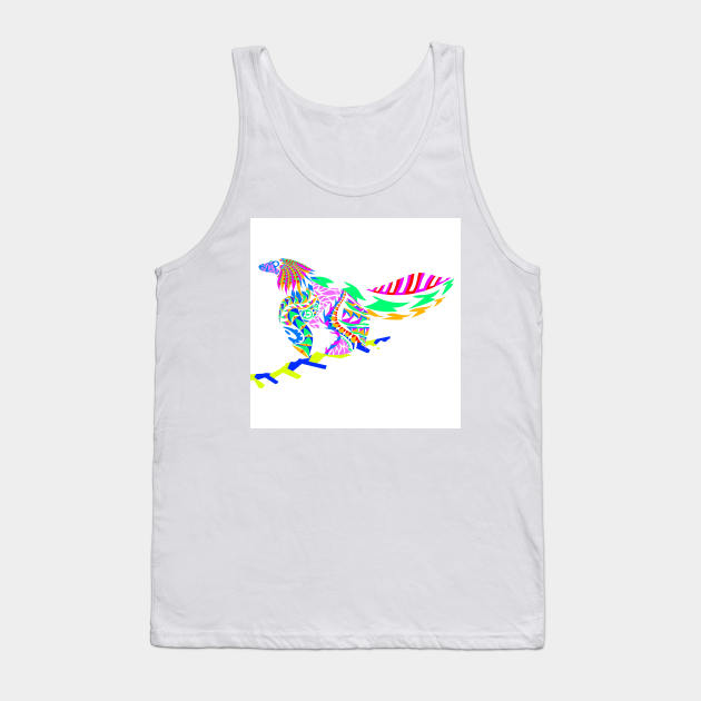 the bird dinosaur in floral ecopop tribal art Tank Top by jorge_lebeau